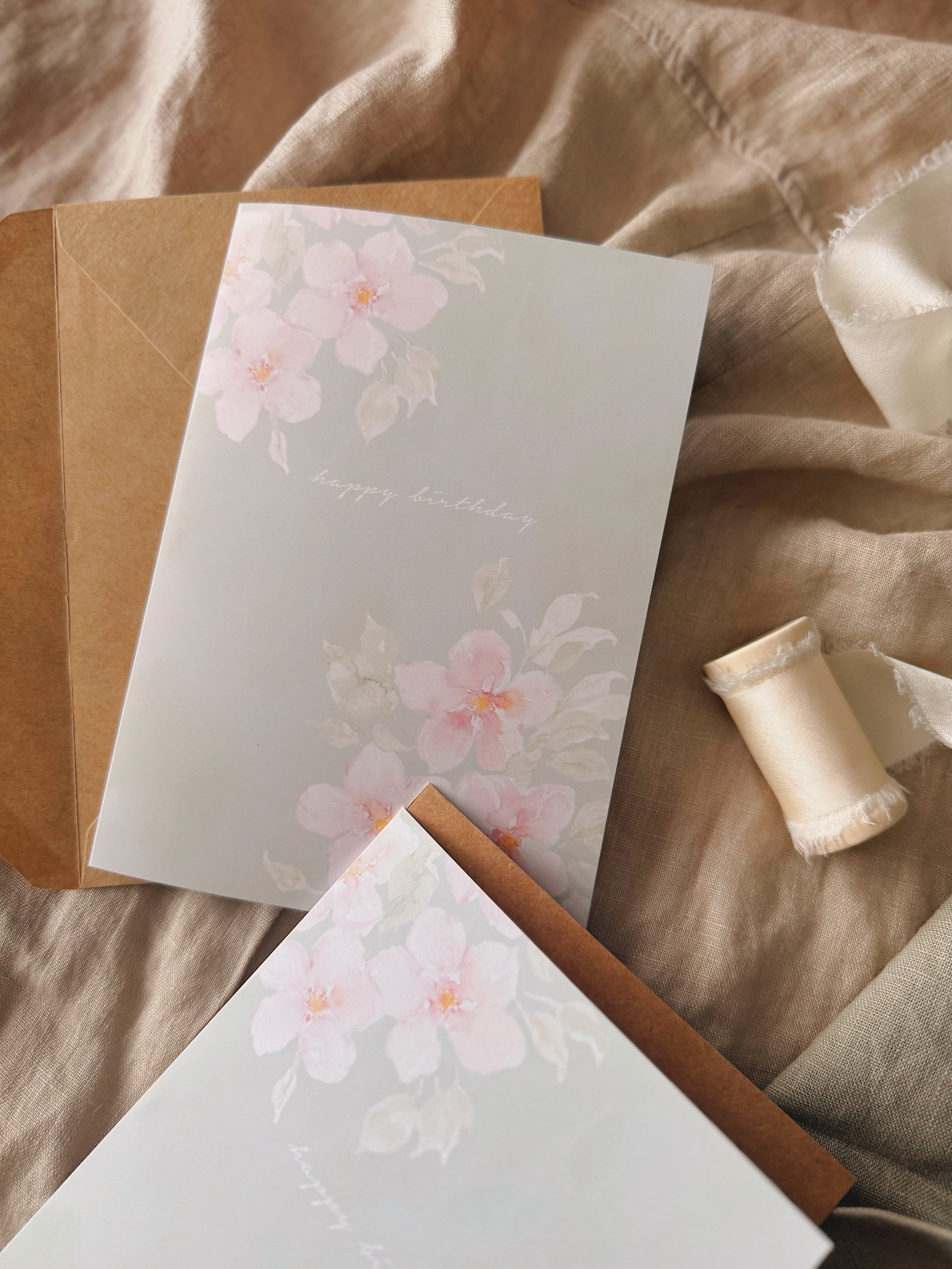 Cherry Blossoms Birthday Card