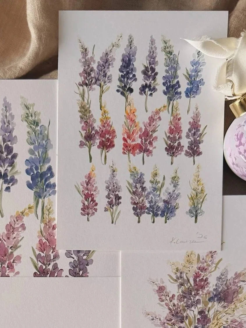 Watercolour Lupin study art print