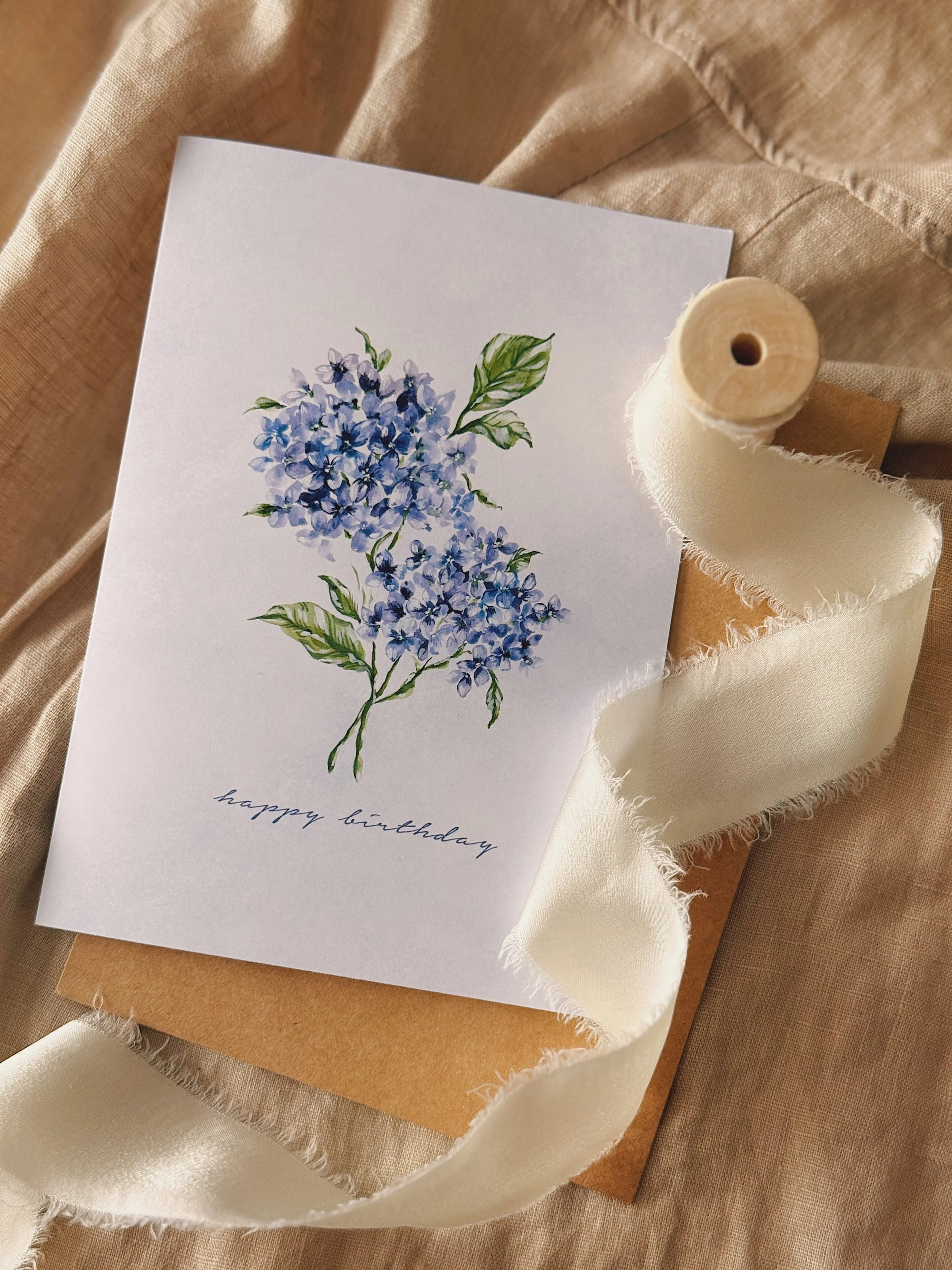 Blue Hydrangeas Birthday Card