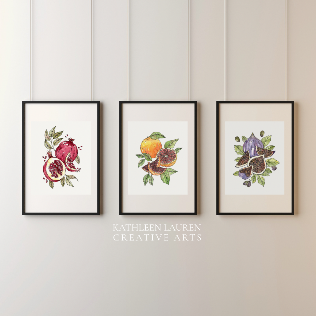 Red pomegranates art print