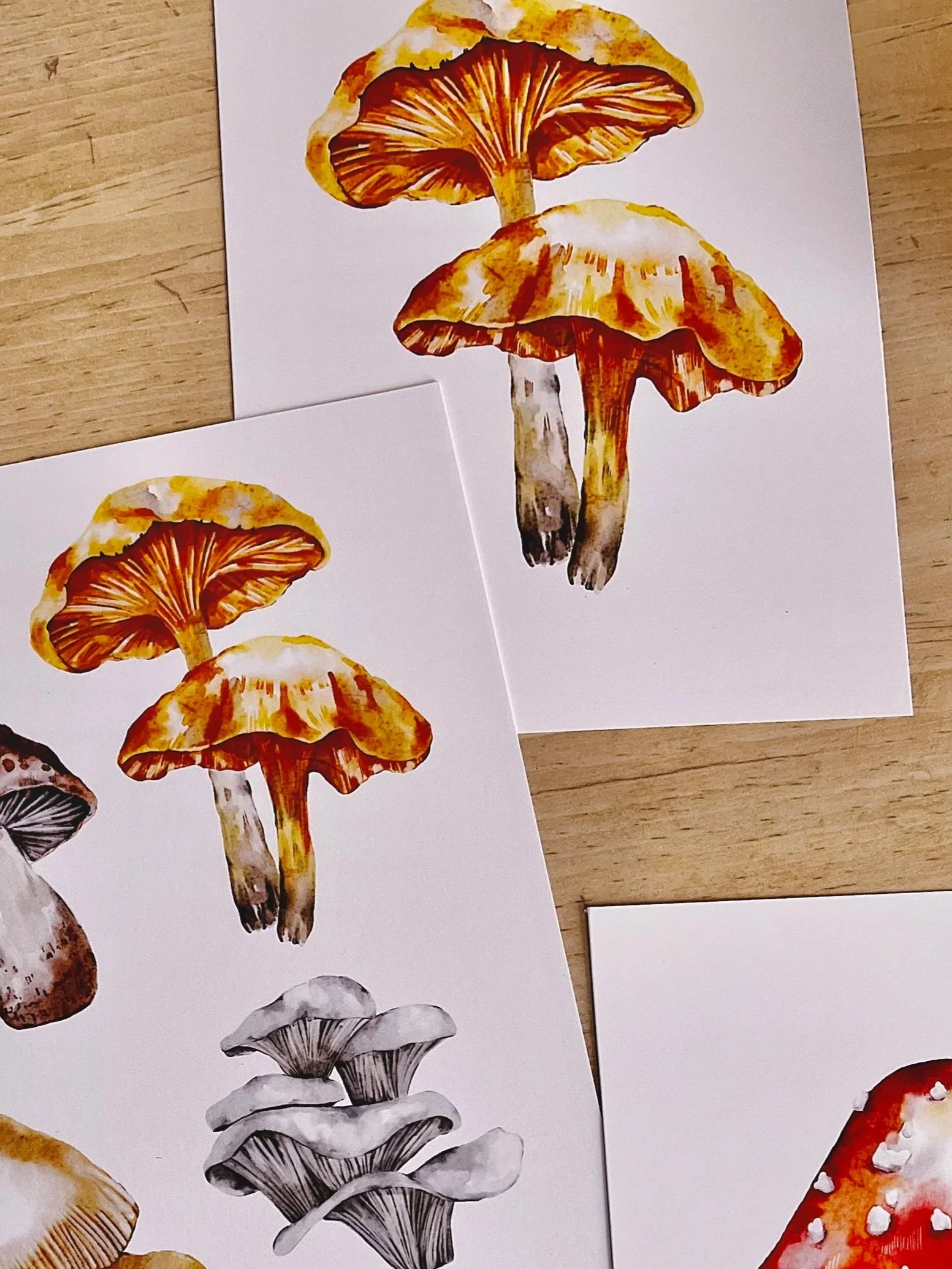 Watercolour jack-o-lantern mushroom art print