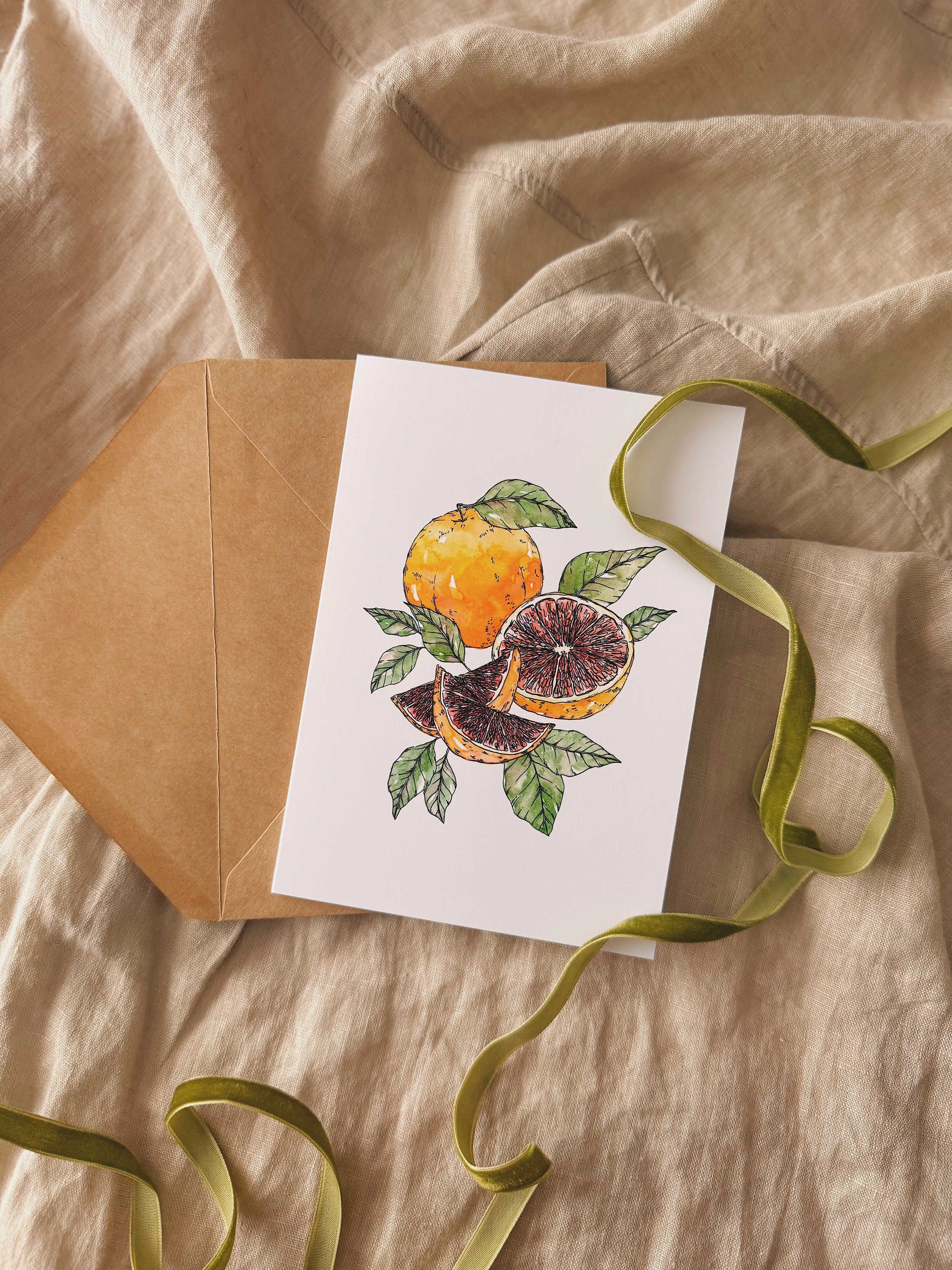 Watercolour grapefruits art print