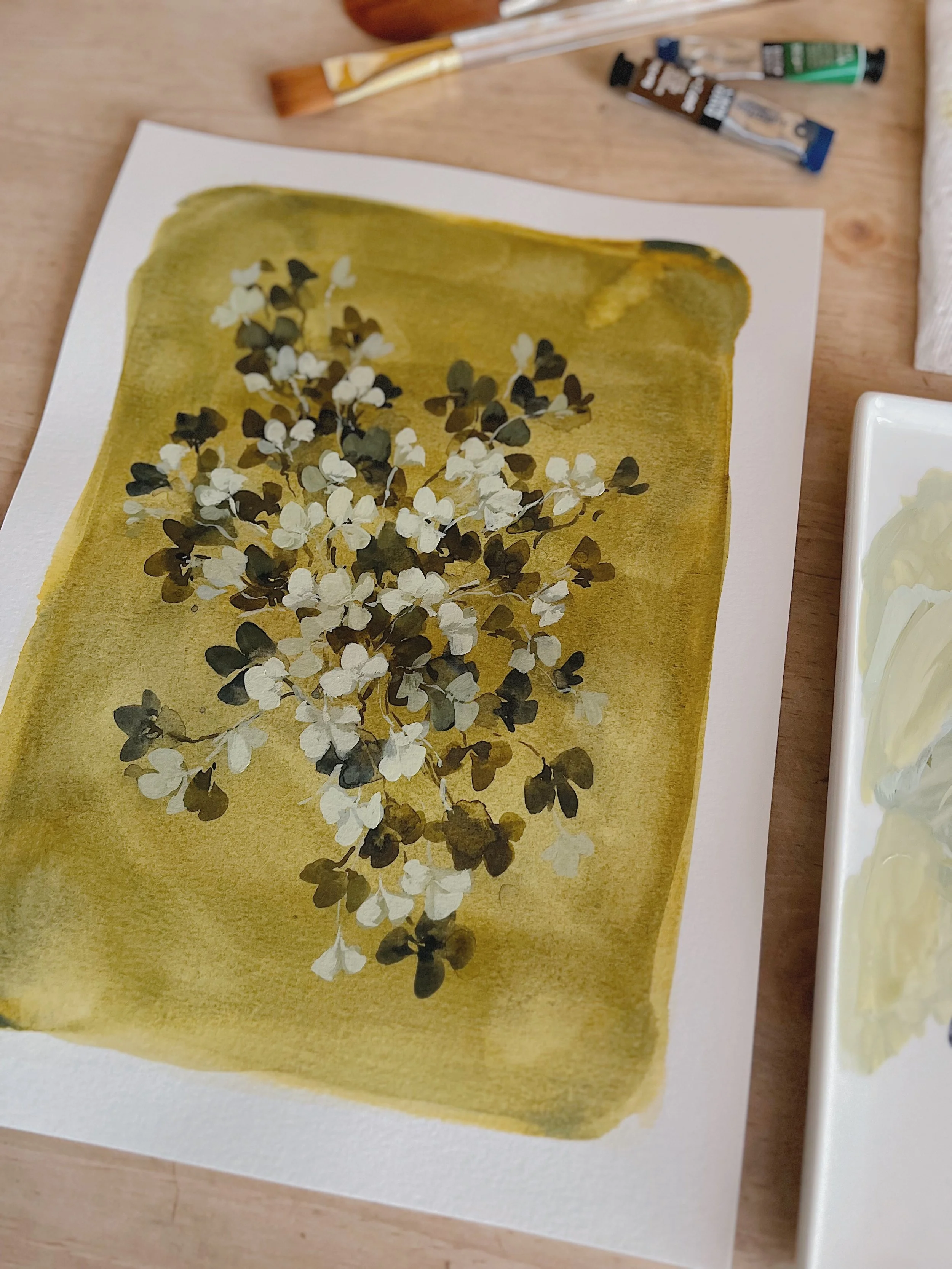 Green Irish clovers art print