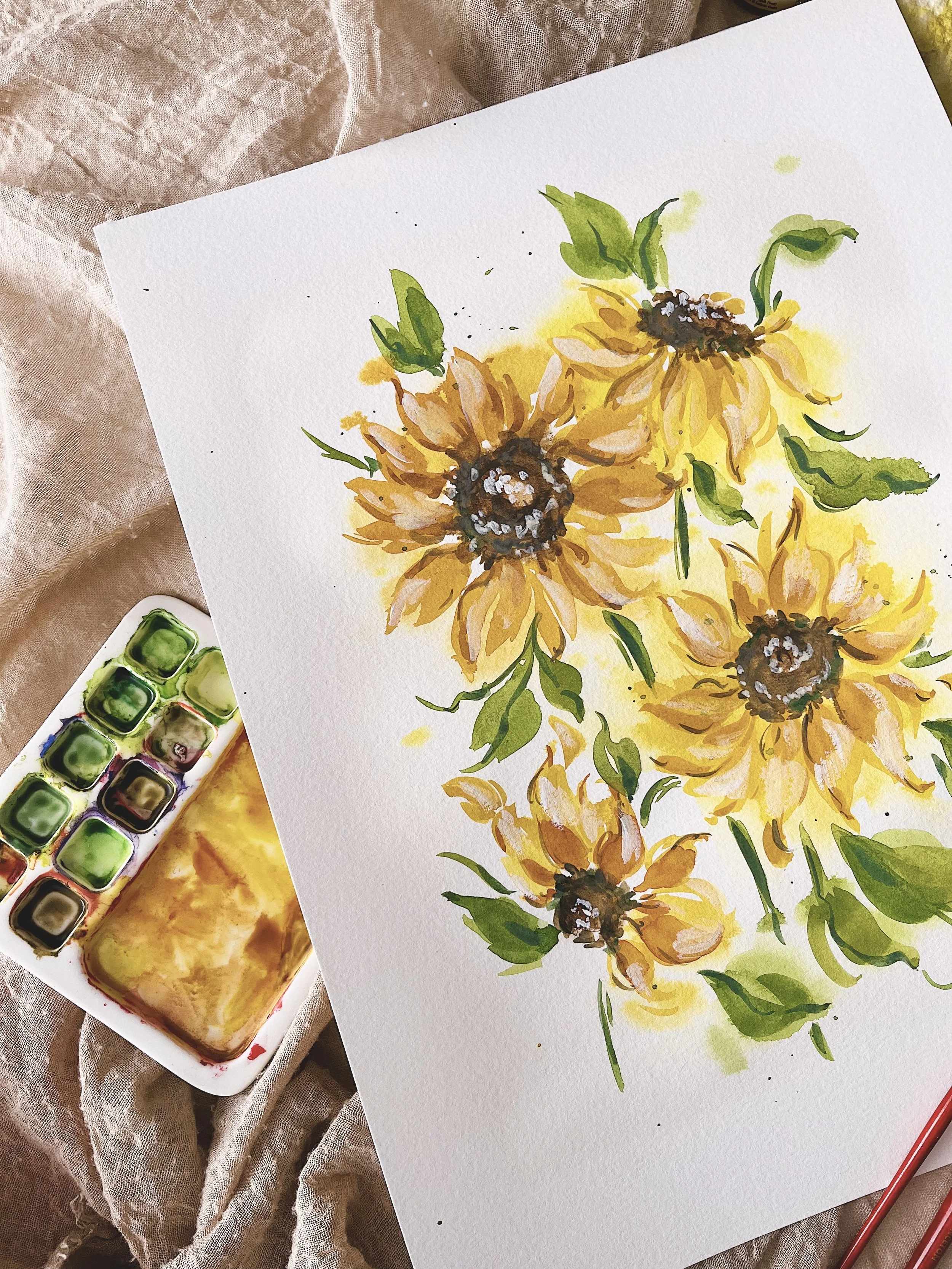 Yellow sunflowers art print
