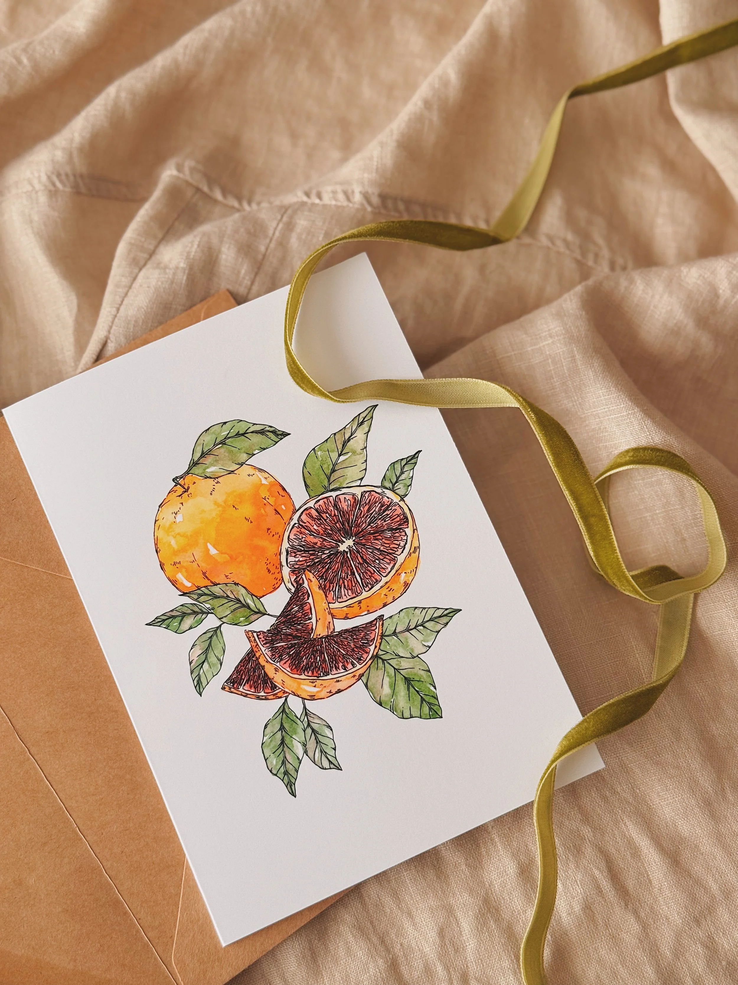 Watercolour grapefruits art print