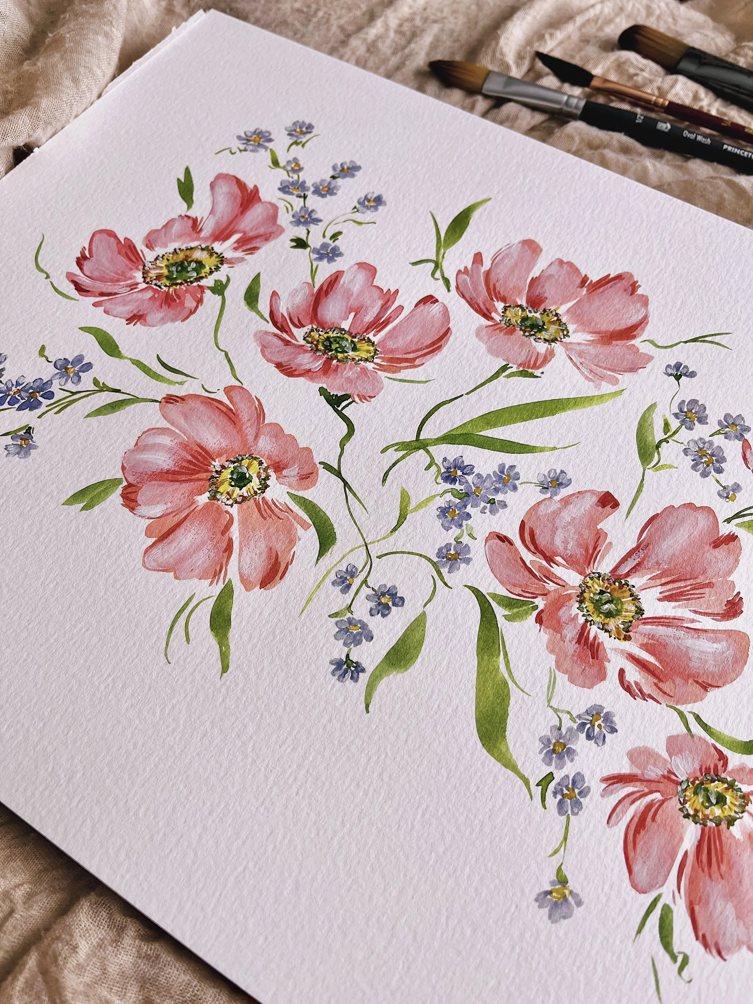 Coral anemones art print