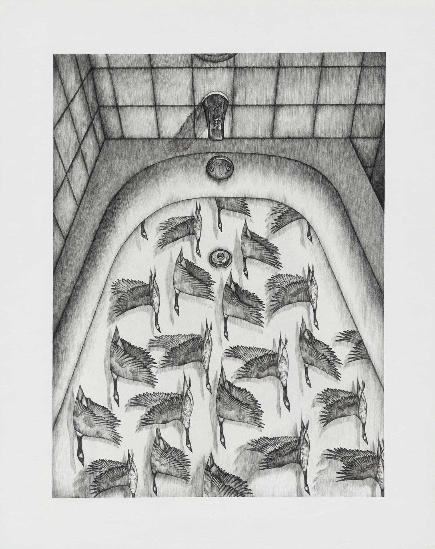 "Flooded" - 2025 - Ink on paper