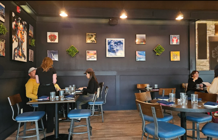 Orijins Calgary interior with cozy lighting for date night