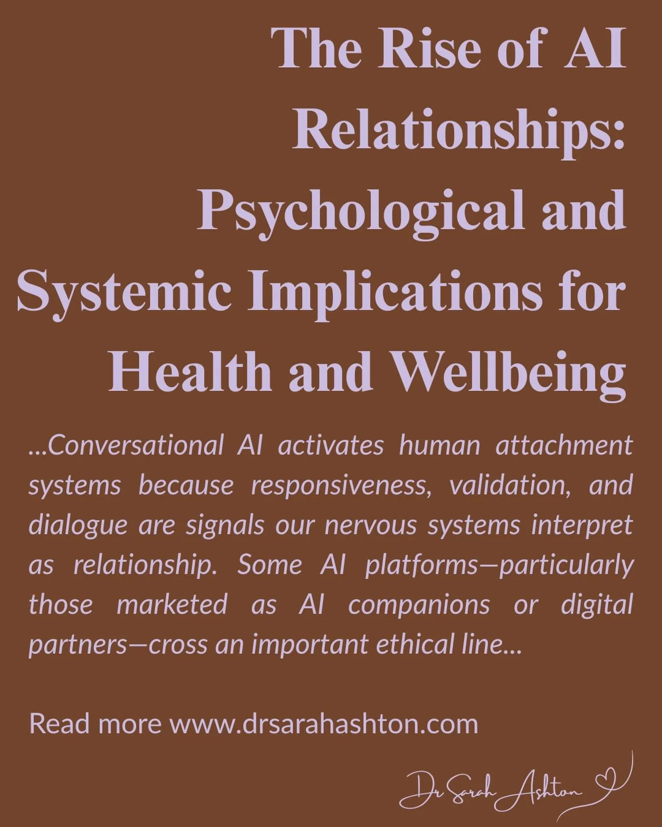 Conversational AI activates human attachment systems because responsiveness, validation, and dialogue are signals our nervous systems interpret as relationship. Some AI platforms&mdash;particularly those marketed as AI companions or digital partners&
