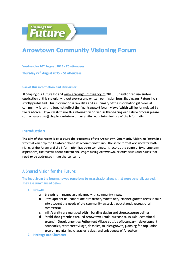 Forum notes 2015