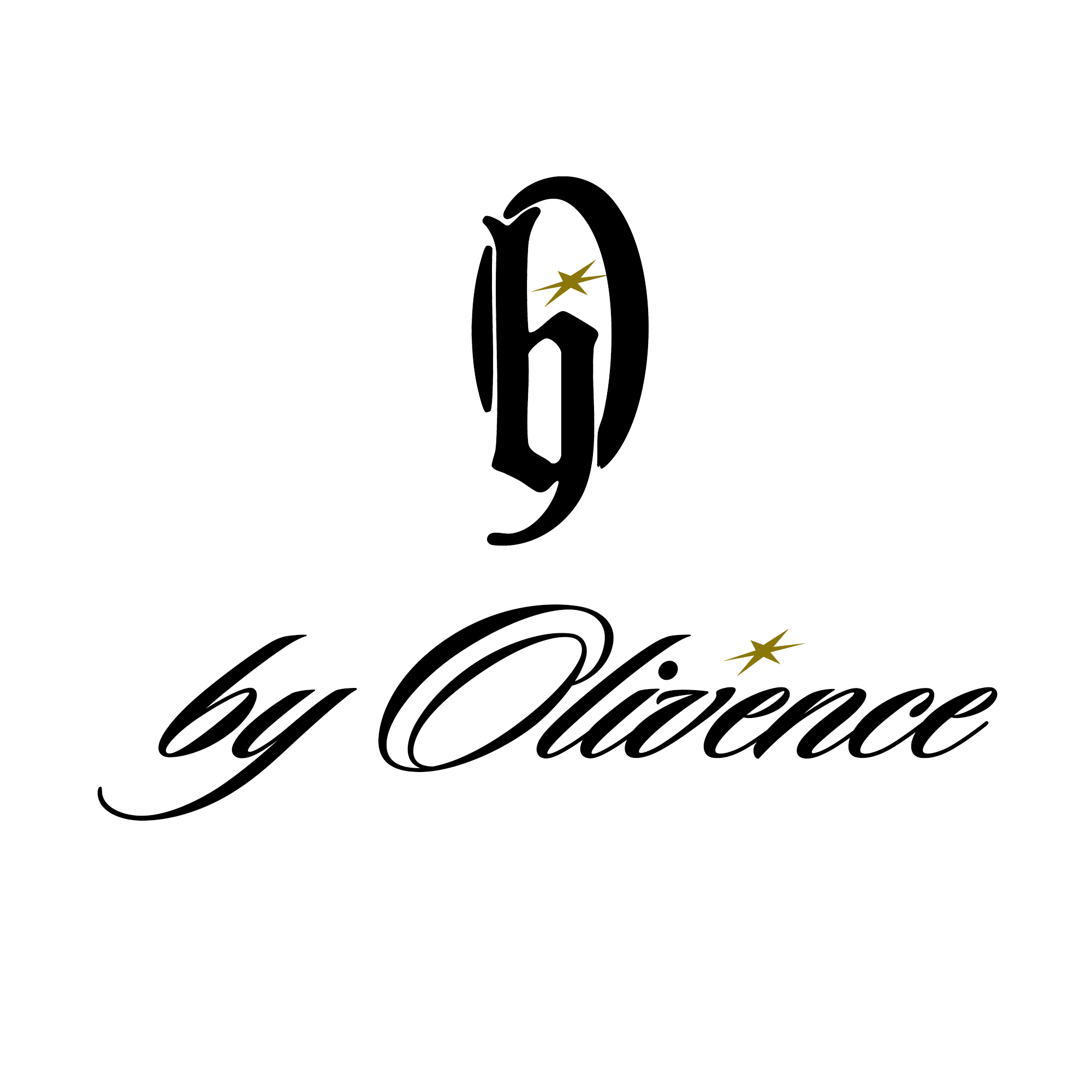 Elegant logo with a stylized black letter 'O' and the words 'by Oltreance' in cursive script, featuring small gold stars.