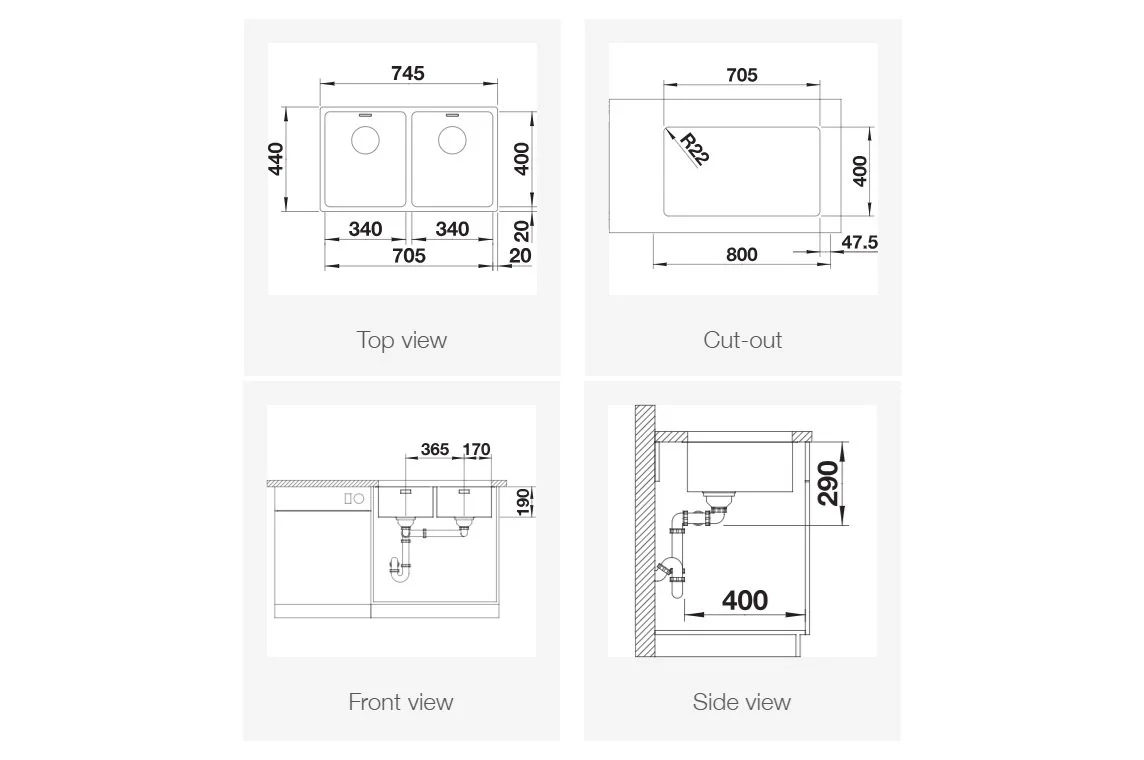Blanco Andano 340-340-U Mål DImensjoner.jpg