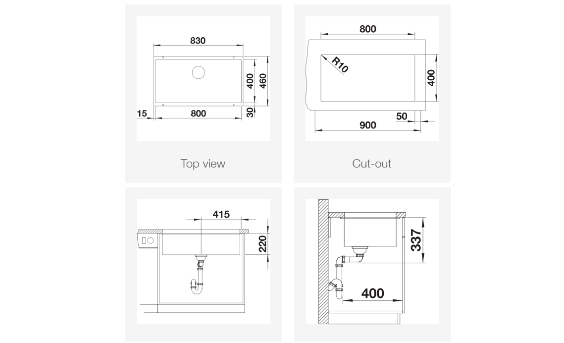 Blanco Subline 800-U Mål dimensjoner.png