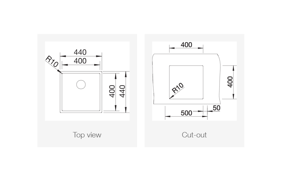 Blanco CLARON-400-U Mål dimensjoner.png