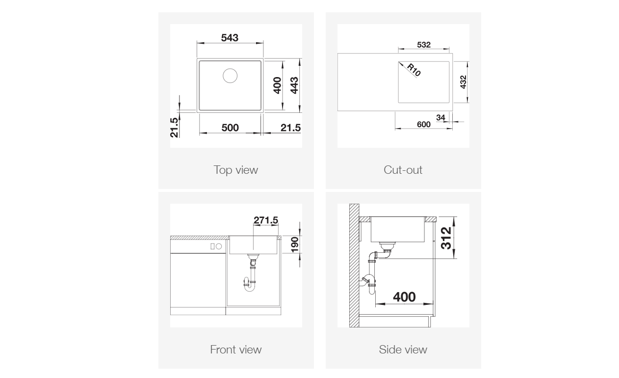 Blanco Subline 500-if steelframe mål dimensjoner.png