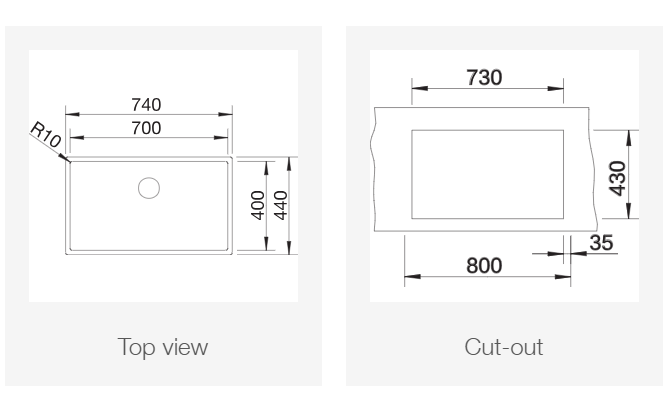 Blanco CLARON-700-IF mål dimensjoner.png