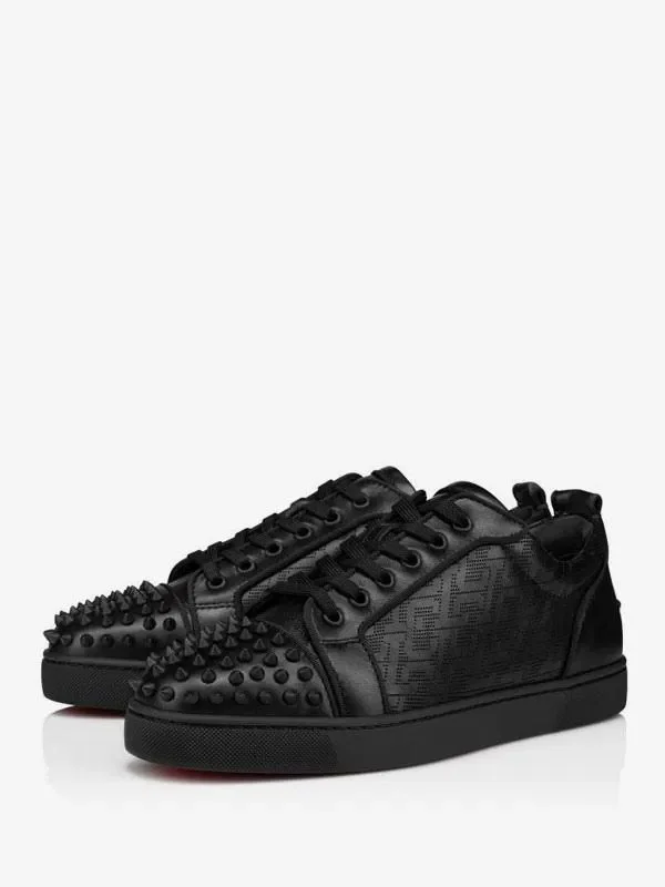 Christian Louboutin Rantulow Orlato Perforated Low Top Sneaker in Black