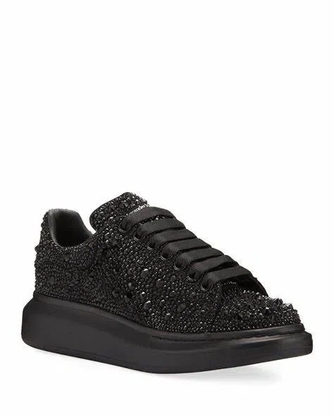 Alexander McQueen Rhinestones Leather Sneakers
