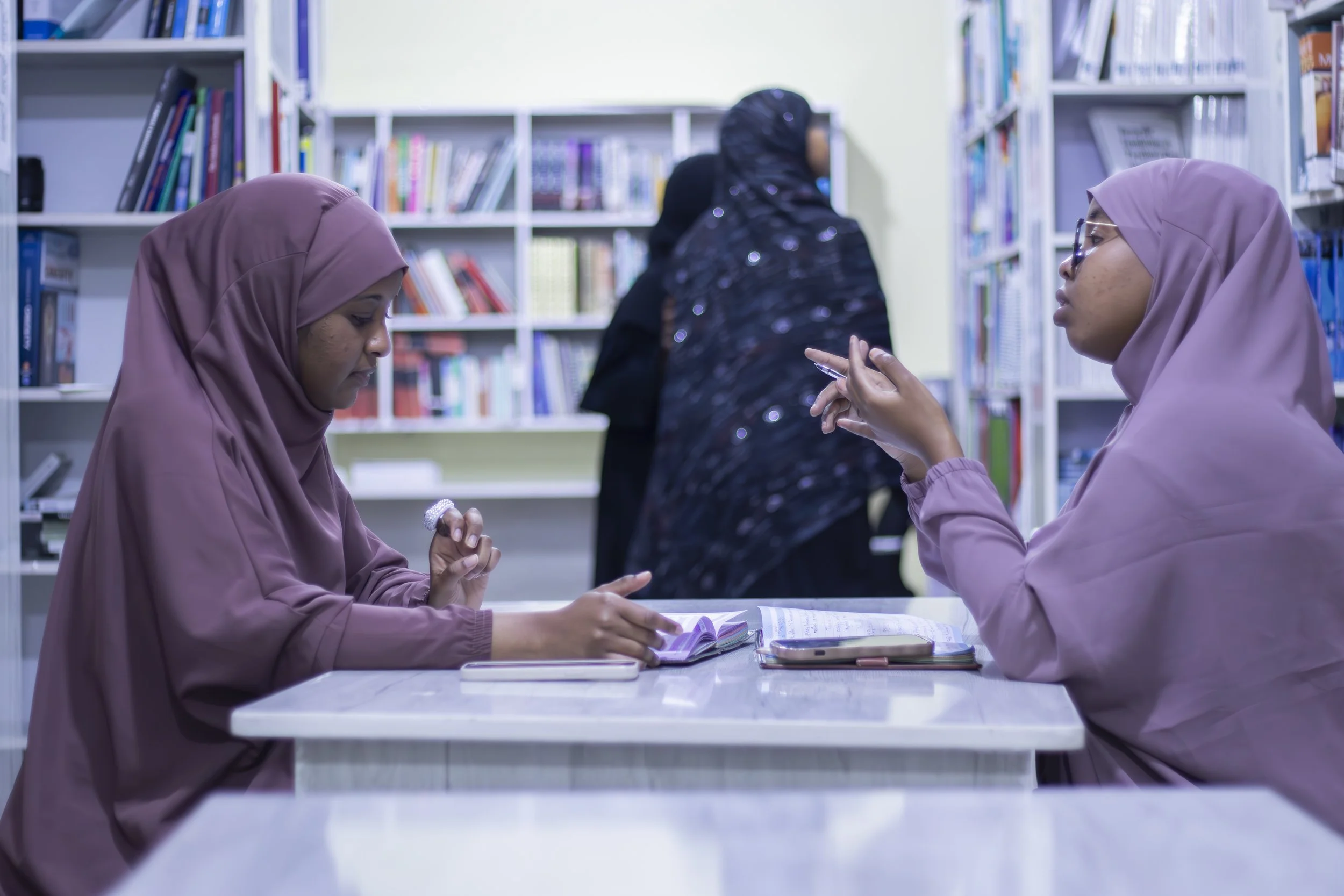 students in library.JPG