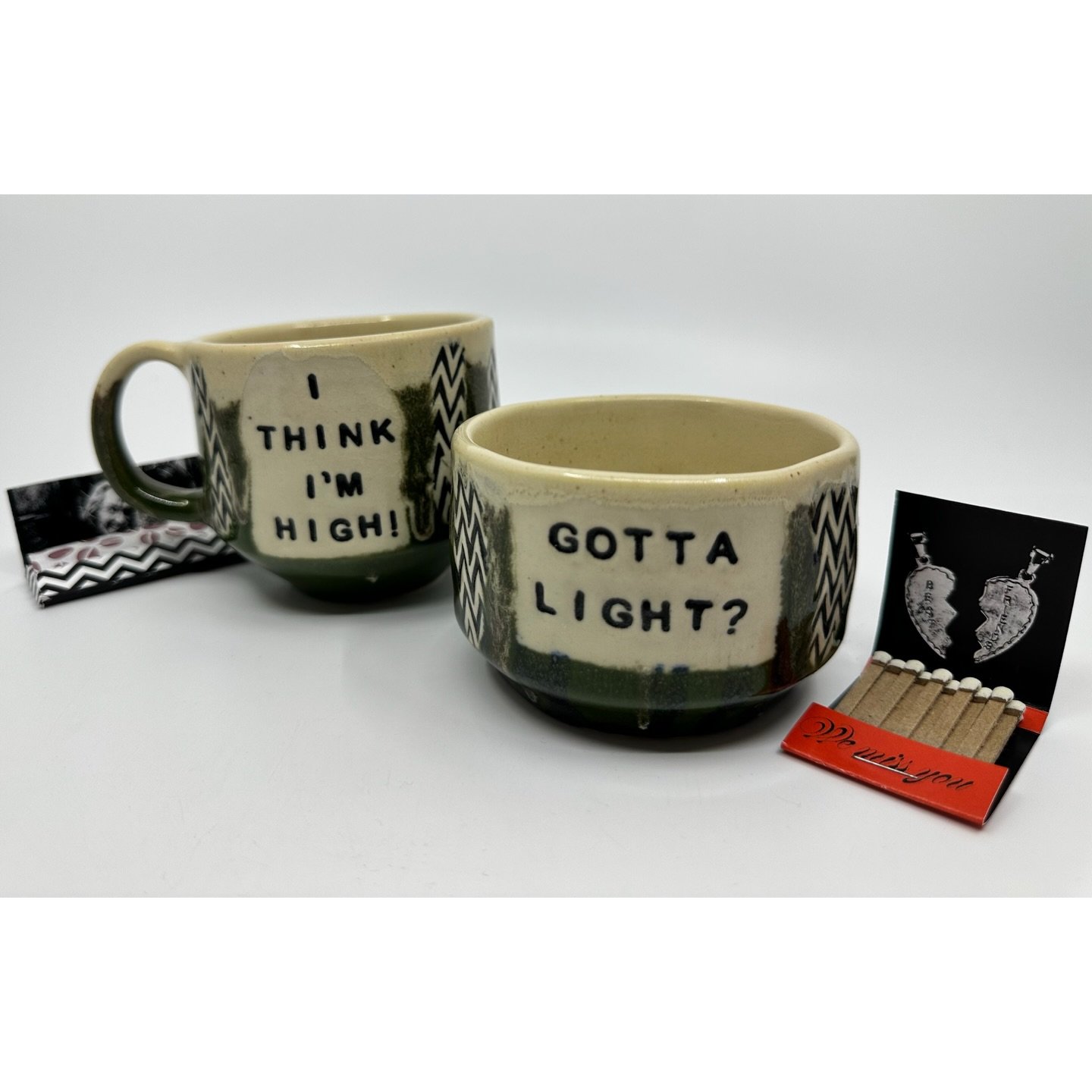 When did you start smoking?
.
A few &ldquo;gotta light?&rdquo; ash bowls &amp; &ldquo;I think I&rsquo;m high&rdquo; mugs will be available in my January 30th drop! Link in bio.
.
Twin Peaks matches and rolling papers by @rubyiipdx 🔥
.
.
.
.

#twinpe