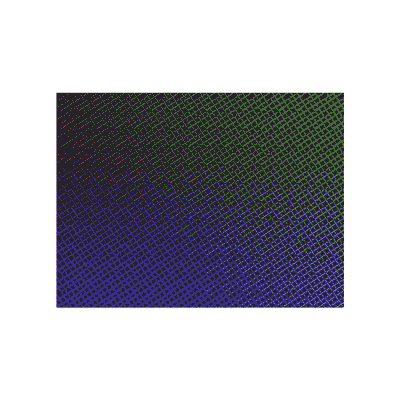 Colorful digital abstract pattern with a grid of small connected dots transitioning from green at the top to blue at the bottom.