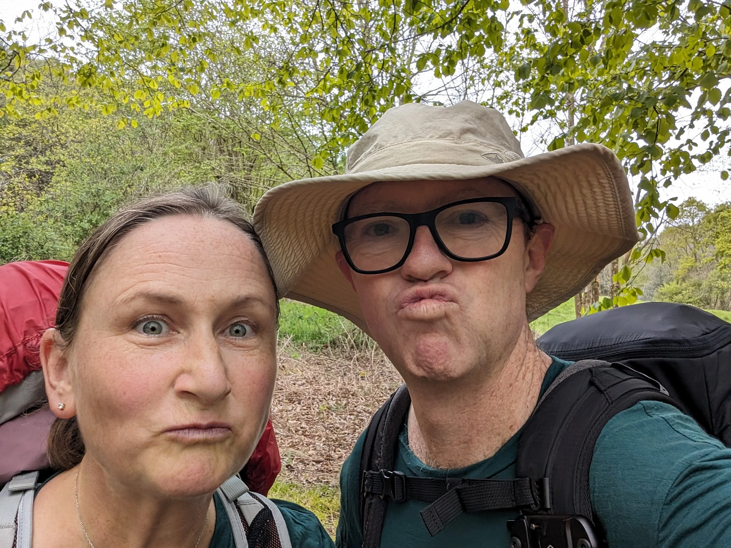 A picture of Bill and Jo who are content creators currently travelling full time.