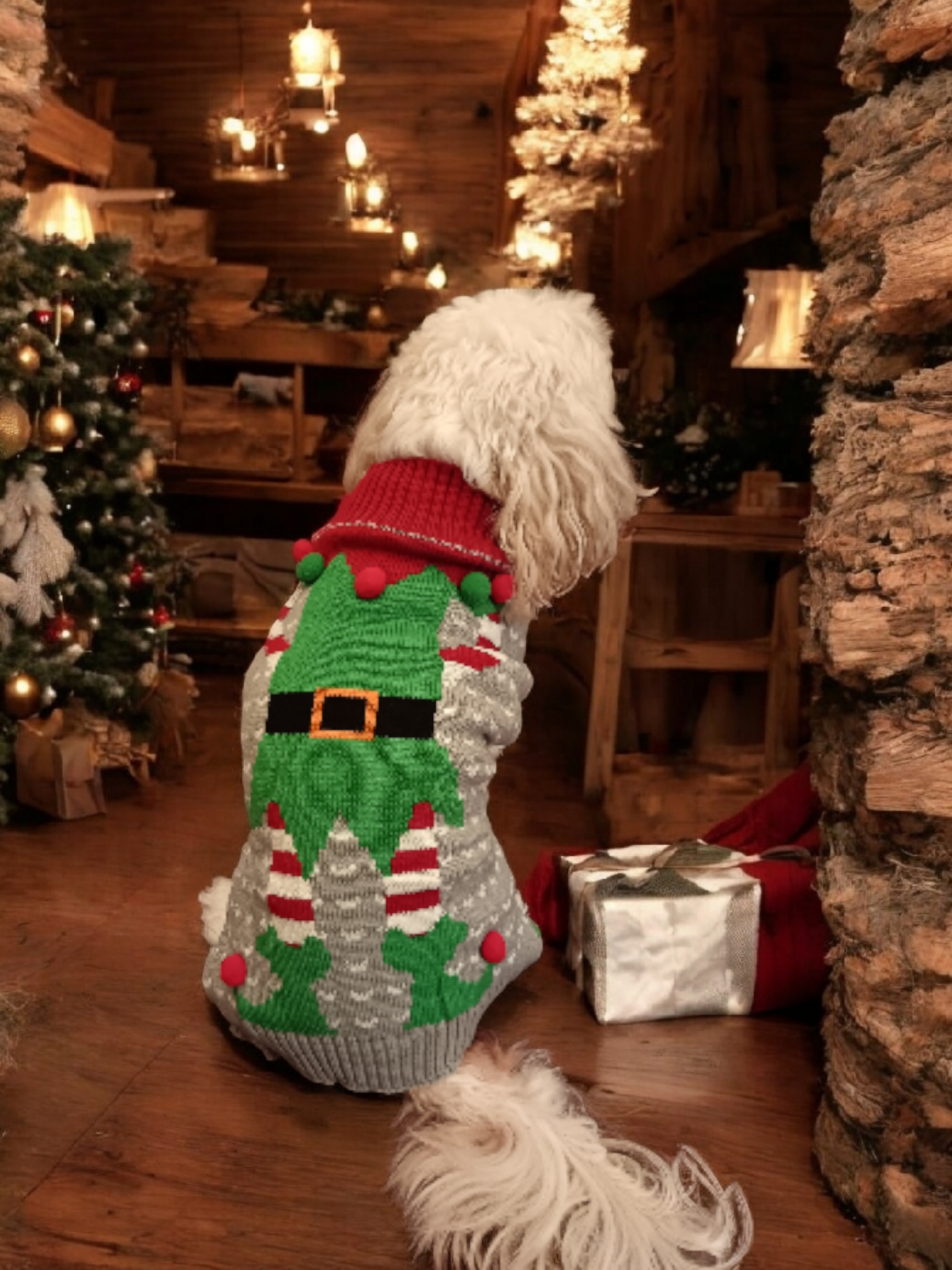 Glow-More Festive Dog Christmas Jumper - "Elf Edition"
