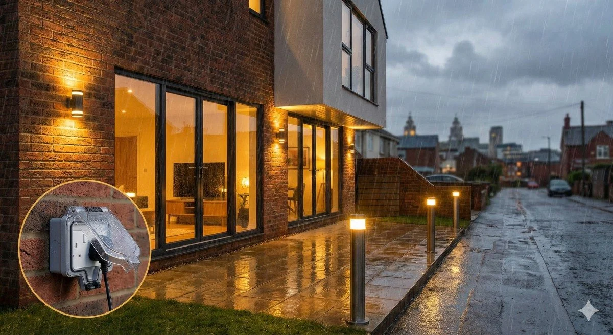 Outside Electrical Installation in Winter