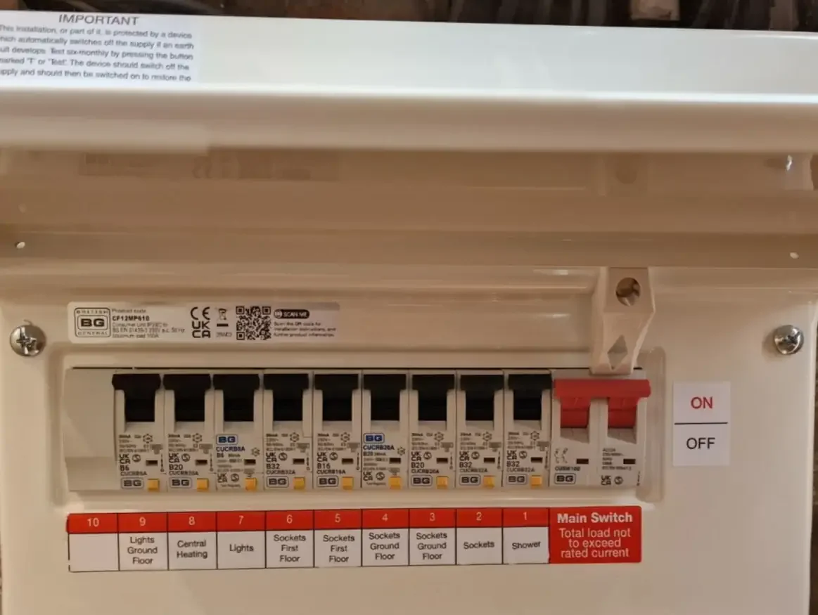British General consumer unit with RCBO,  modern electrical safety and independent fault isolation