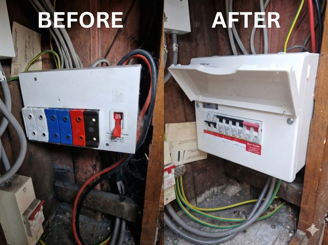 New consumer unit in place outdated fuse box