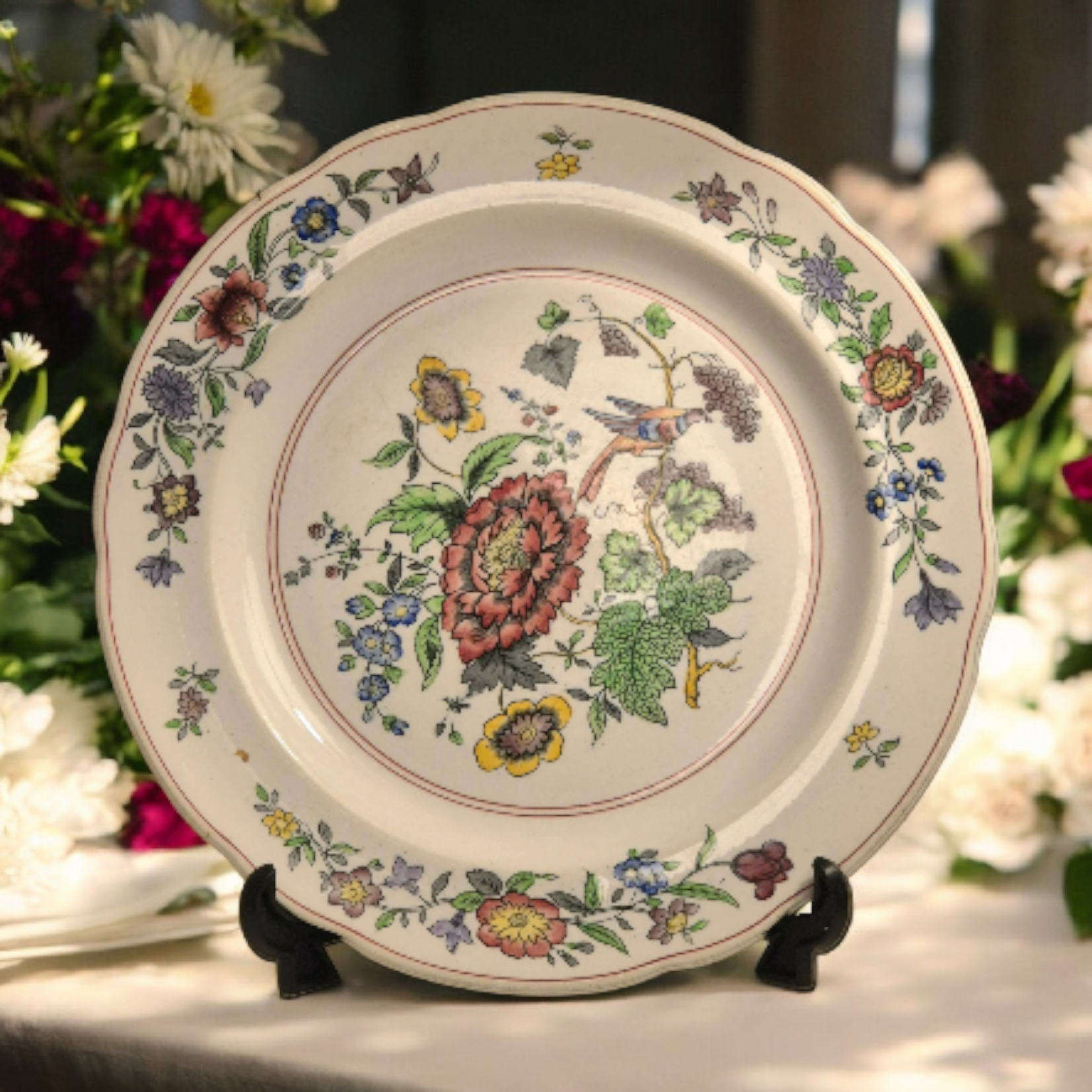 c.1850s–1860s - Copeland Spode Plate – Bird and Grapevine Pattern 6011