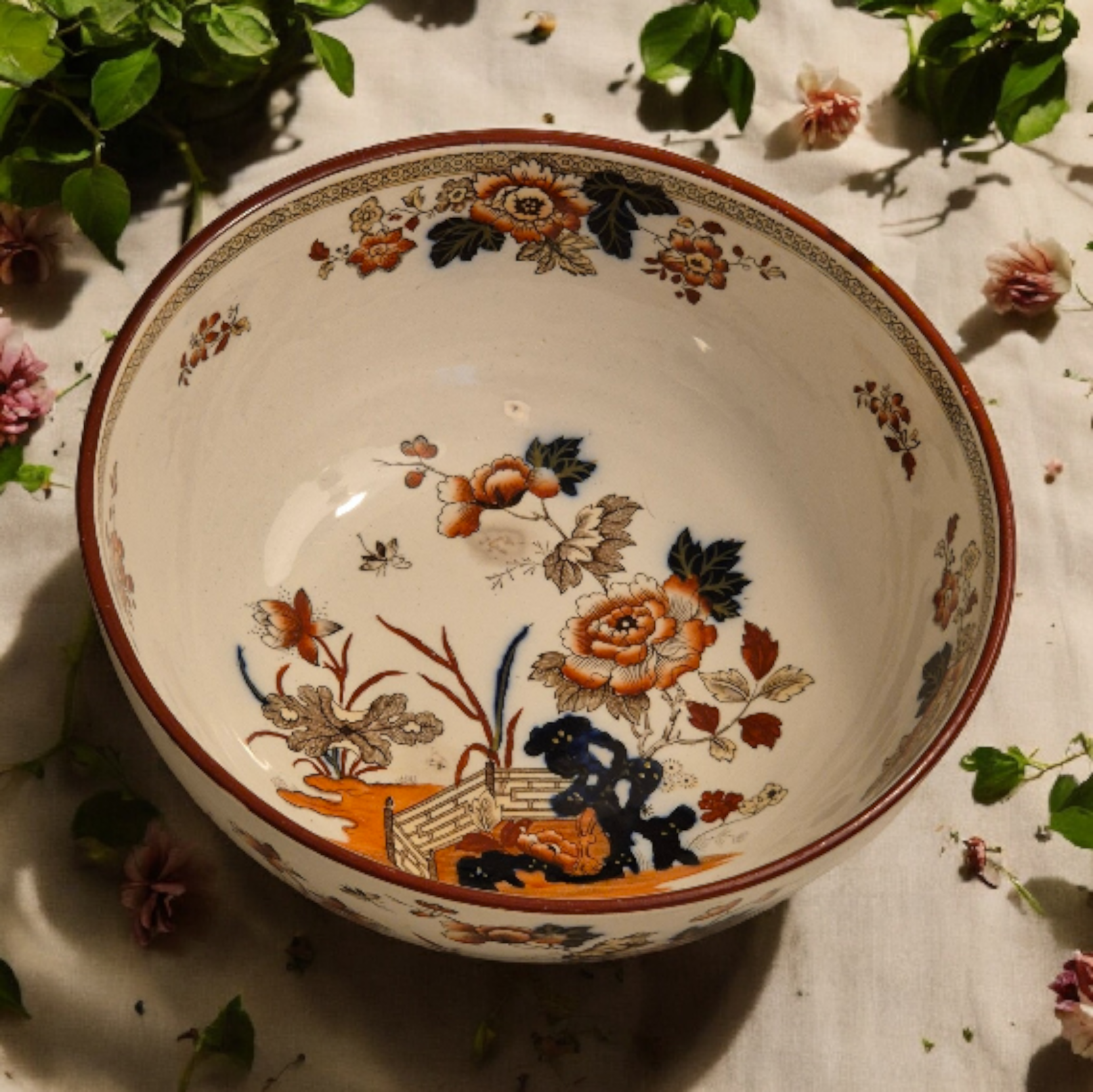 c.1901 - Antique Wedgwood - Etruria- Eastern Flowers Bowl