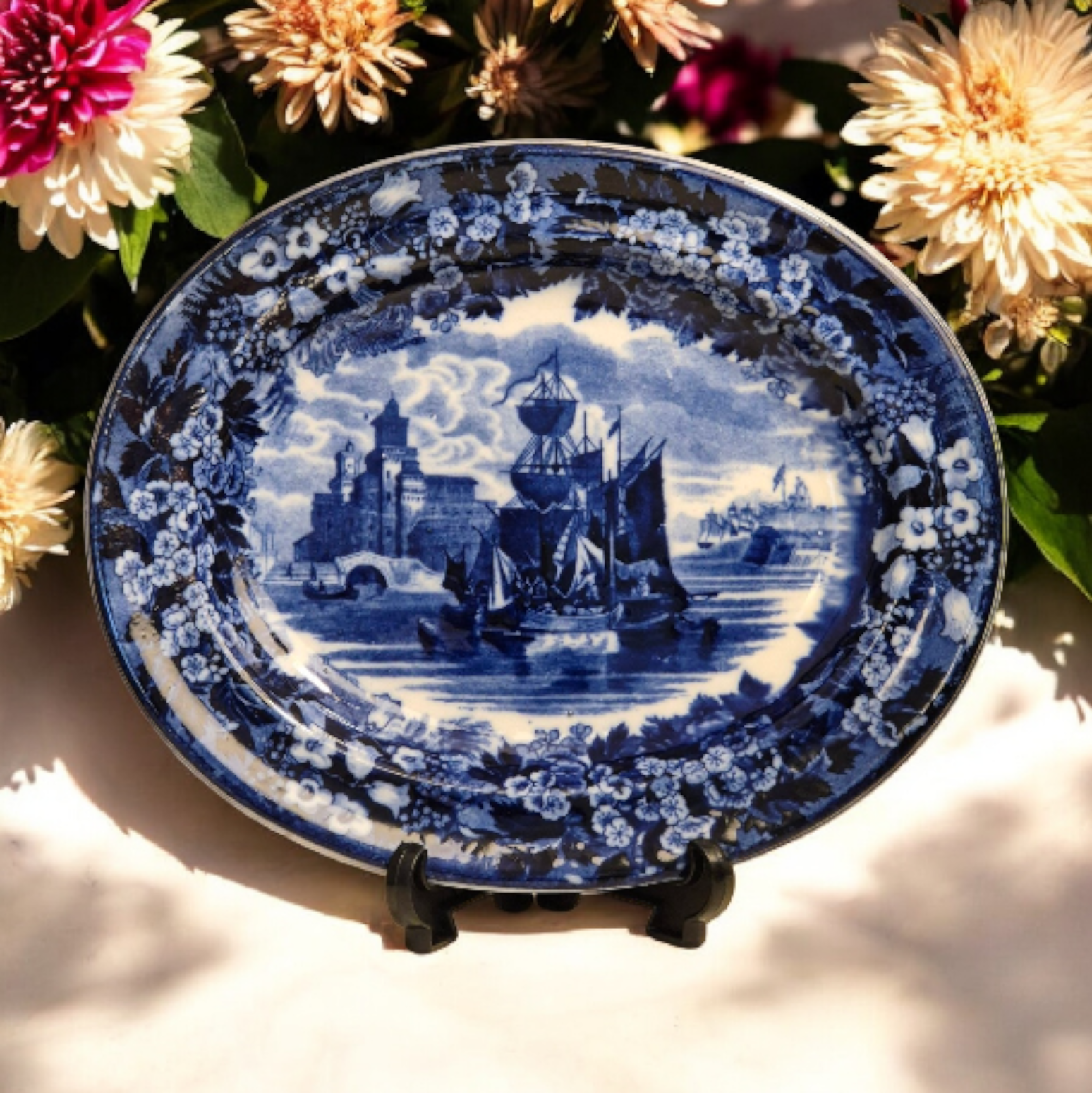 c1920s- Wedgwood "Ferrara" Pattern - Oval Dish Platter 9 1/4"