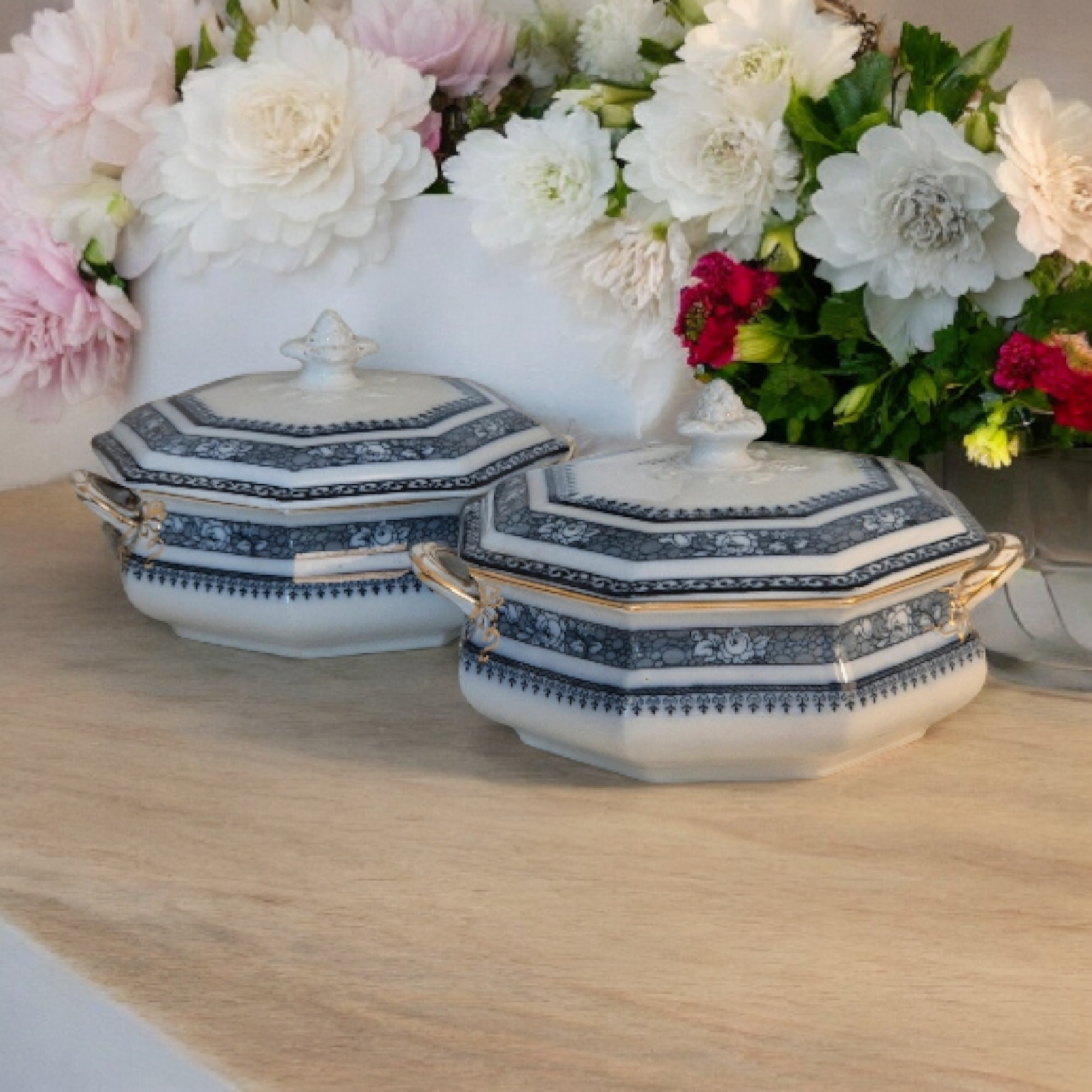 c.1912–1936 - Pair of Keeling & Co. LosolWare “Ormonde” Octagonal Tureens