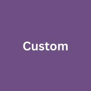 Purple background with the word 'Custom' in white text centered