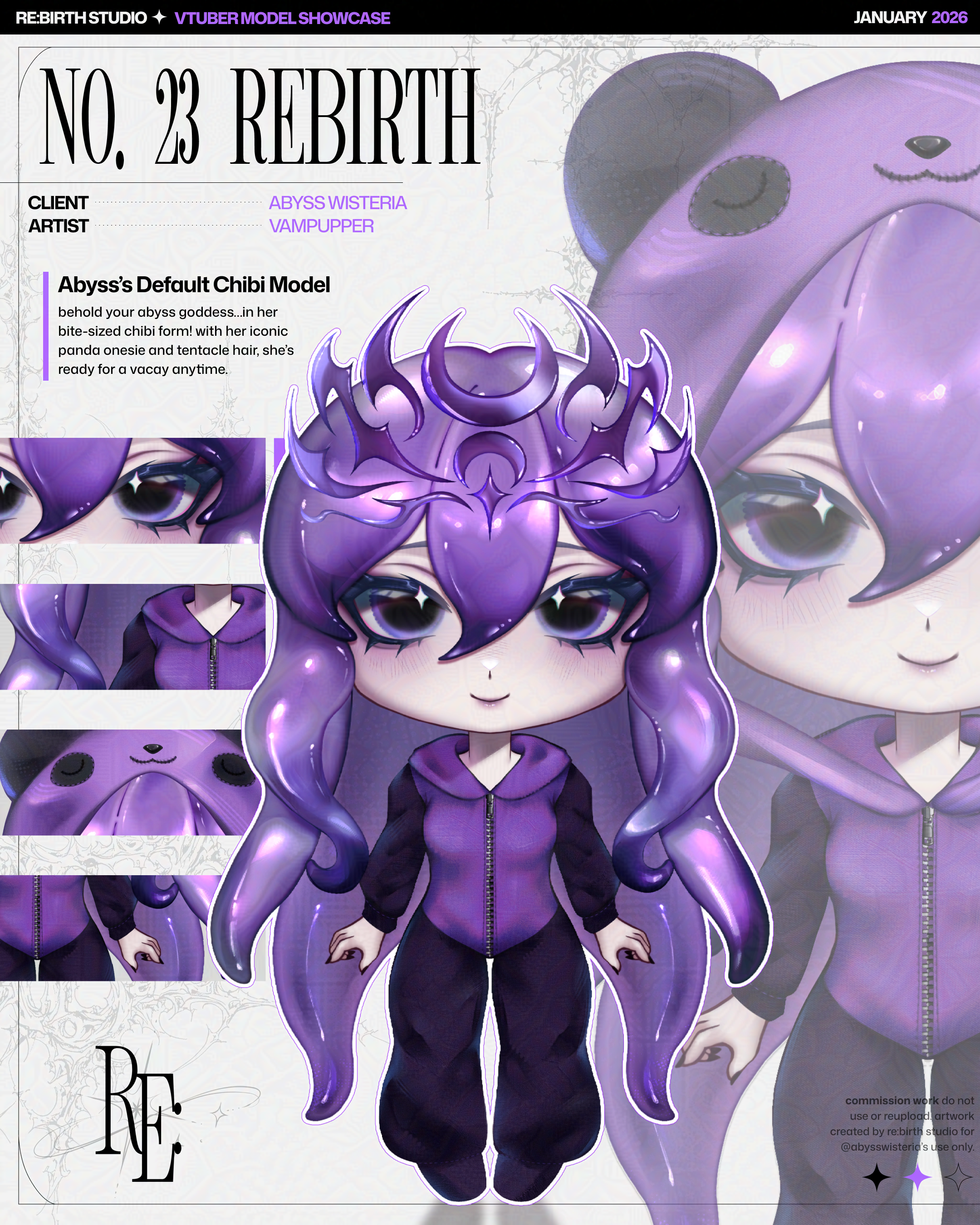 CHIBI VTUBER MODEL ART + RIG FOR: ABYSS