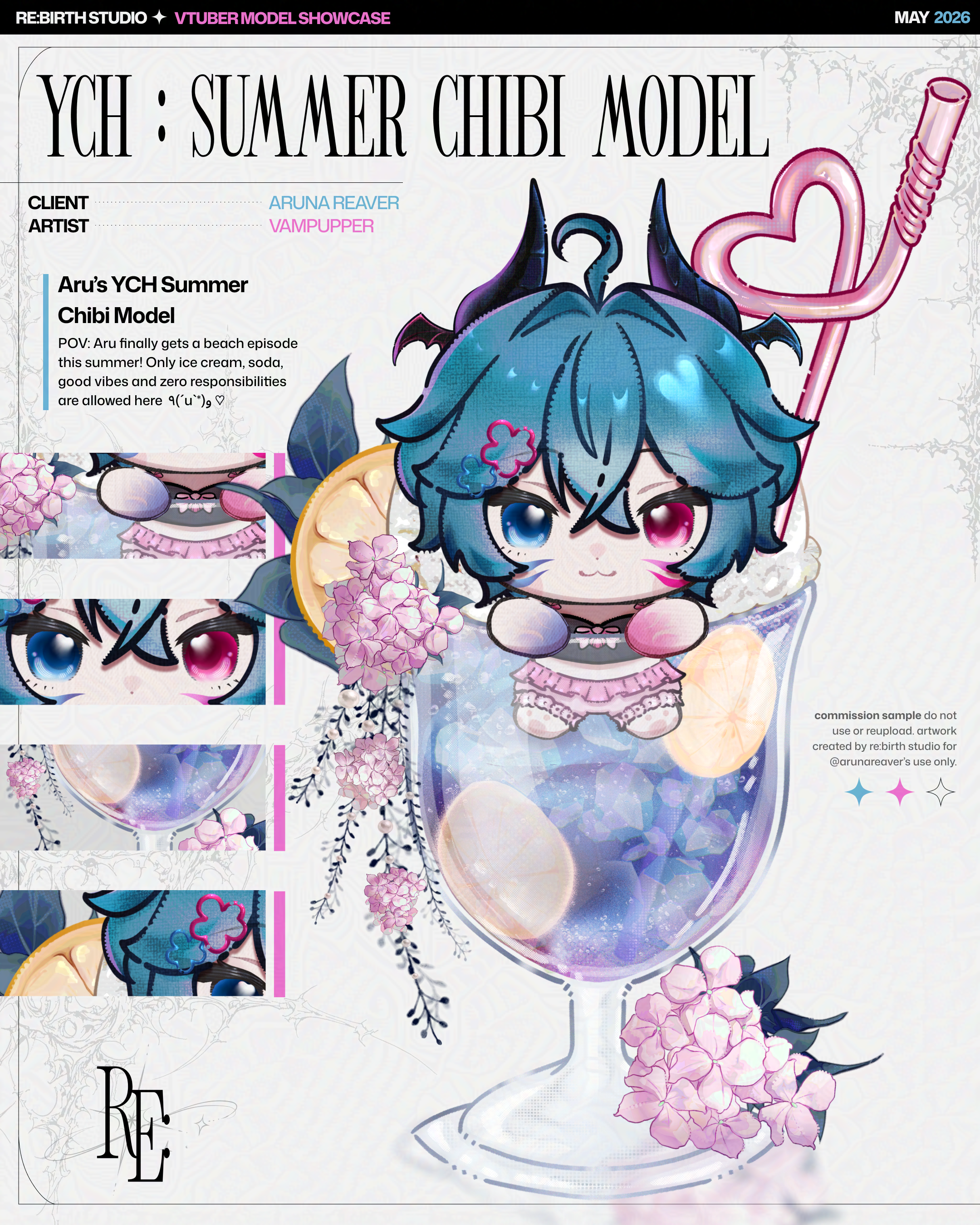 **LIMITED EDITION** LIVE2D SUMMER CHIBI YCH MODEL