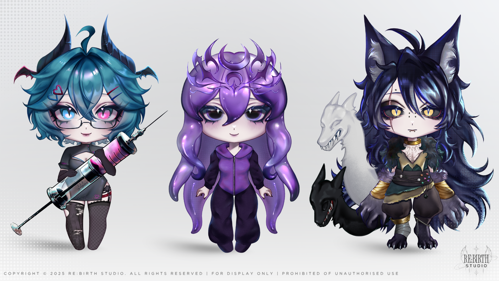 Chibi VTuber Model Art + Rigging package.