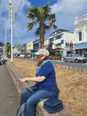 Sketching in windy Torquay