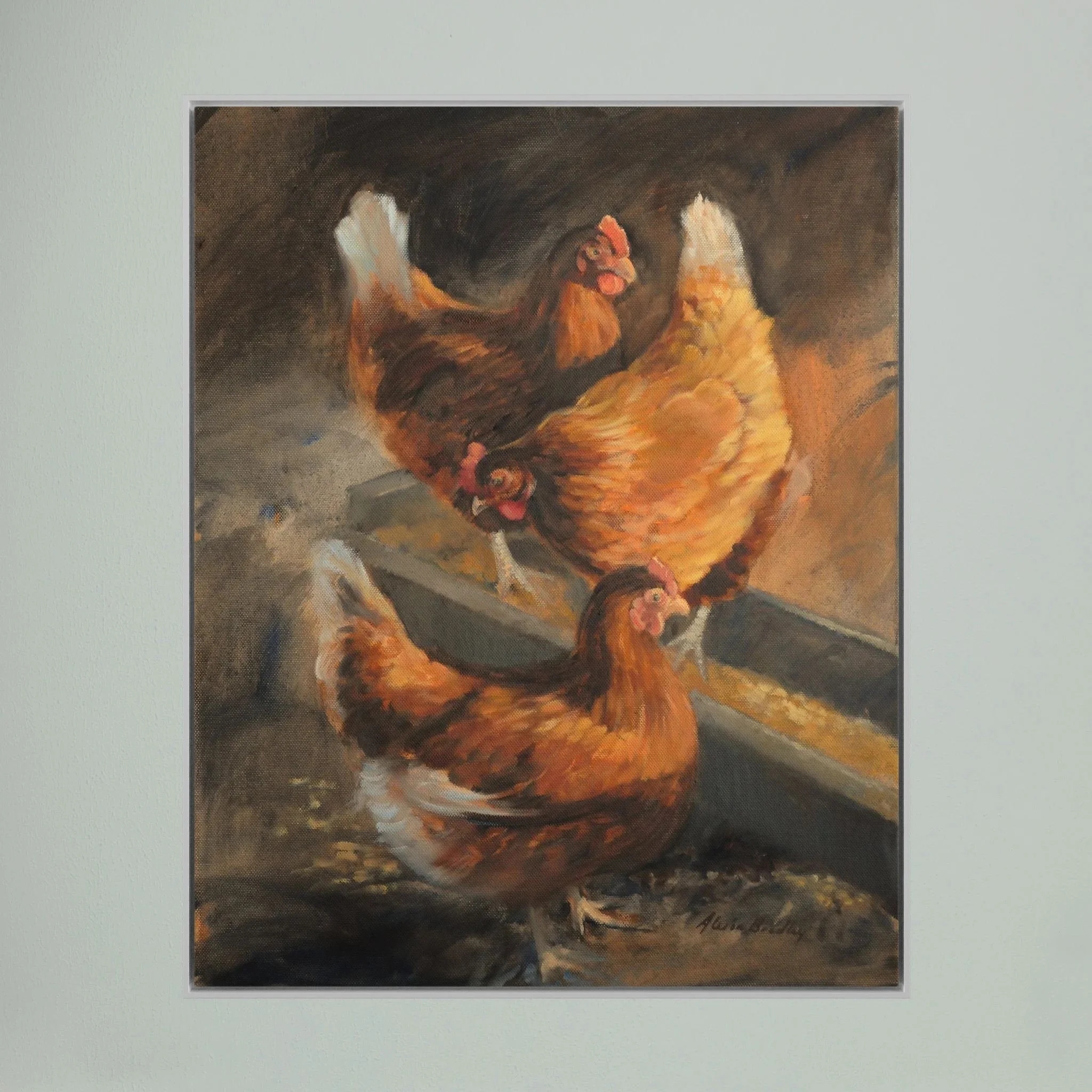 3 Hens hanging