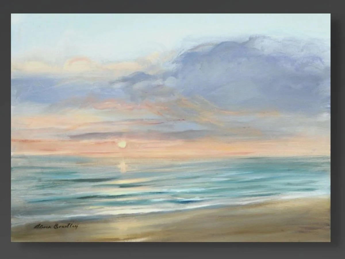 canvas print of coastal sunset