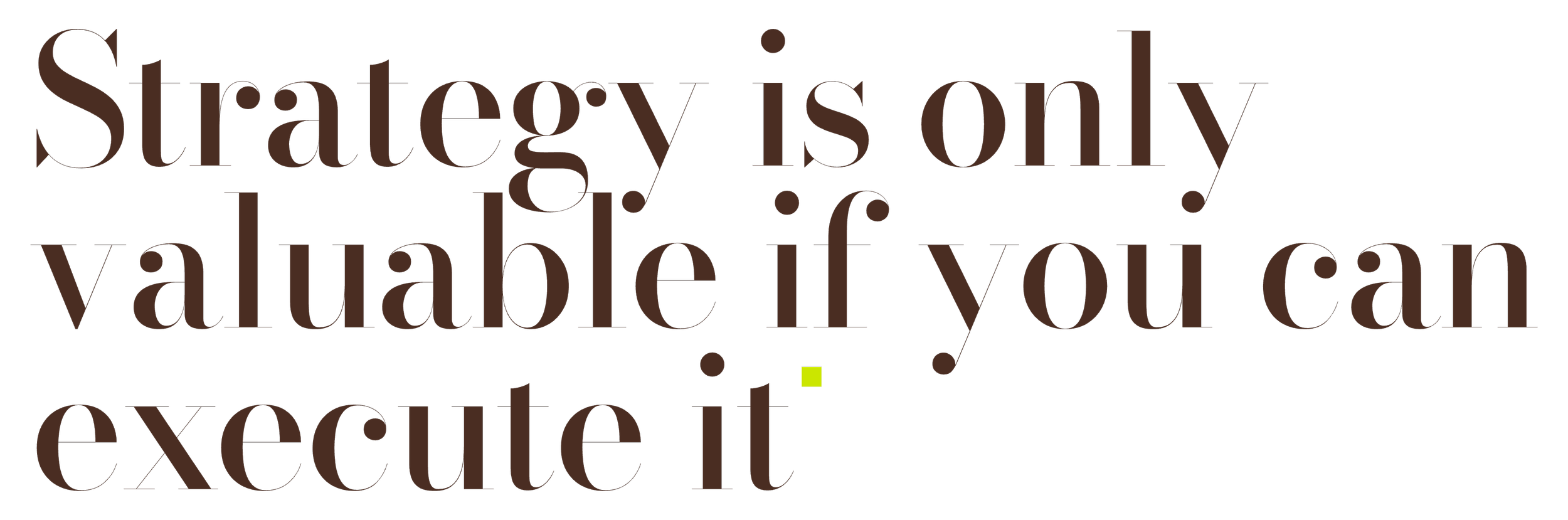 "Strategy is only valuable if you can execute it" — Gin Lane Advisors