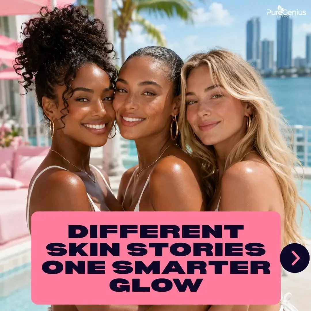 Every skin tone has a story. ✨

Melanin-rich skin may be more prone to visible dark marks and uneven-looking tone after irritation, breakouts, shaving, or friction.

Lighter skin may show redness, sun spots, and UV stress more easily.

Different conc