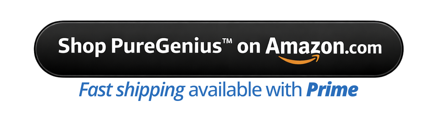 Button with the text 'Shop PureGenius on Amazon.com' and the Amazon logo