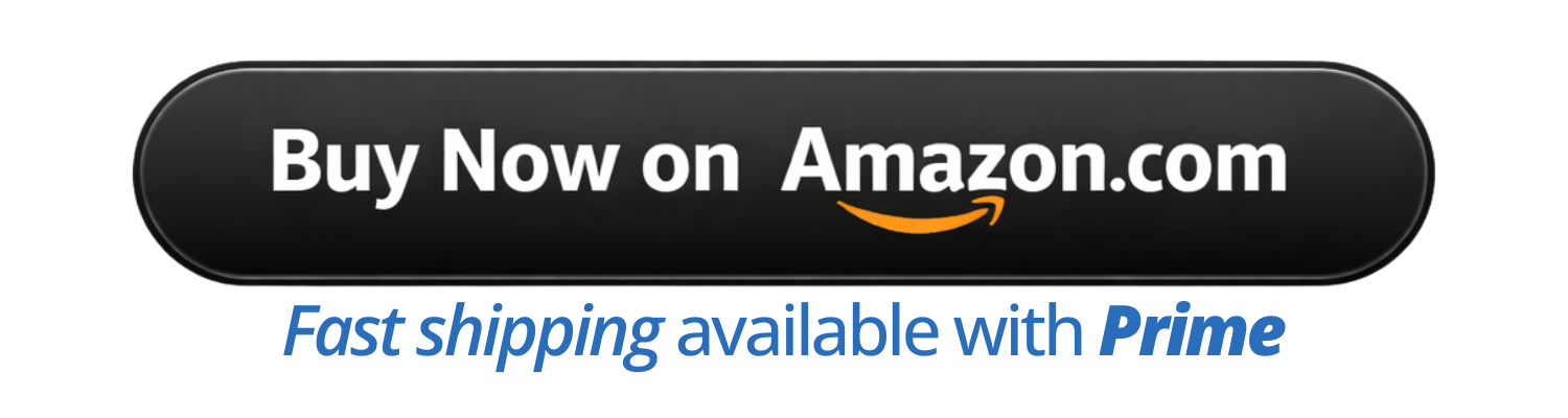 Black button with white text saying "Buy Now on Amazon.com" and an orange arrow logo.