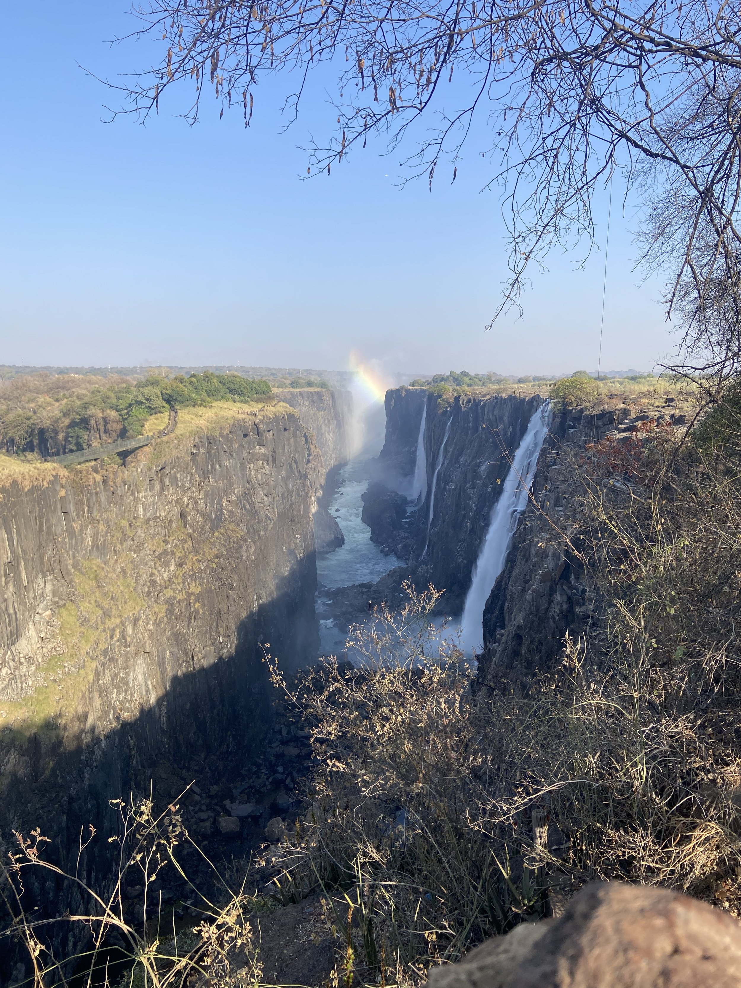 Victoria Falls Livingstone with Partial Rainbow