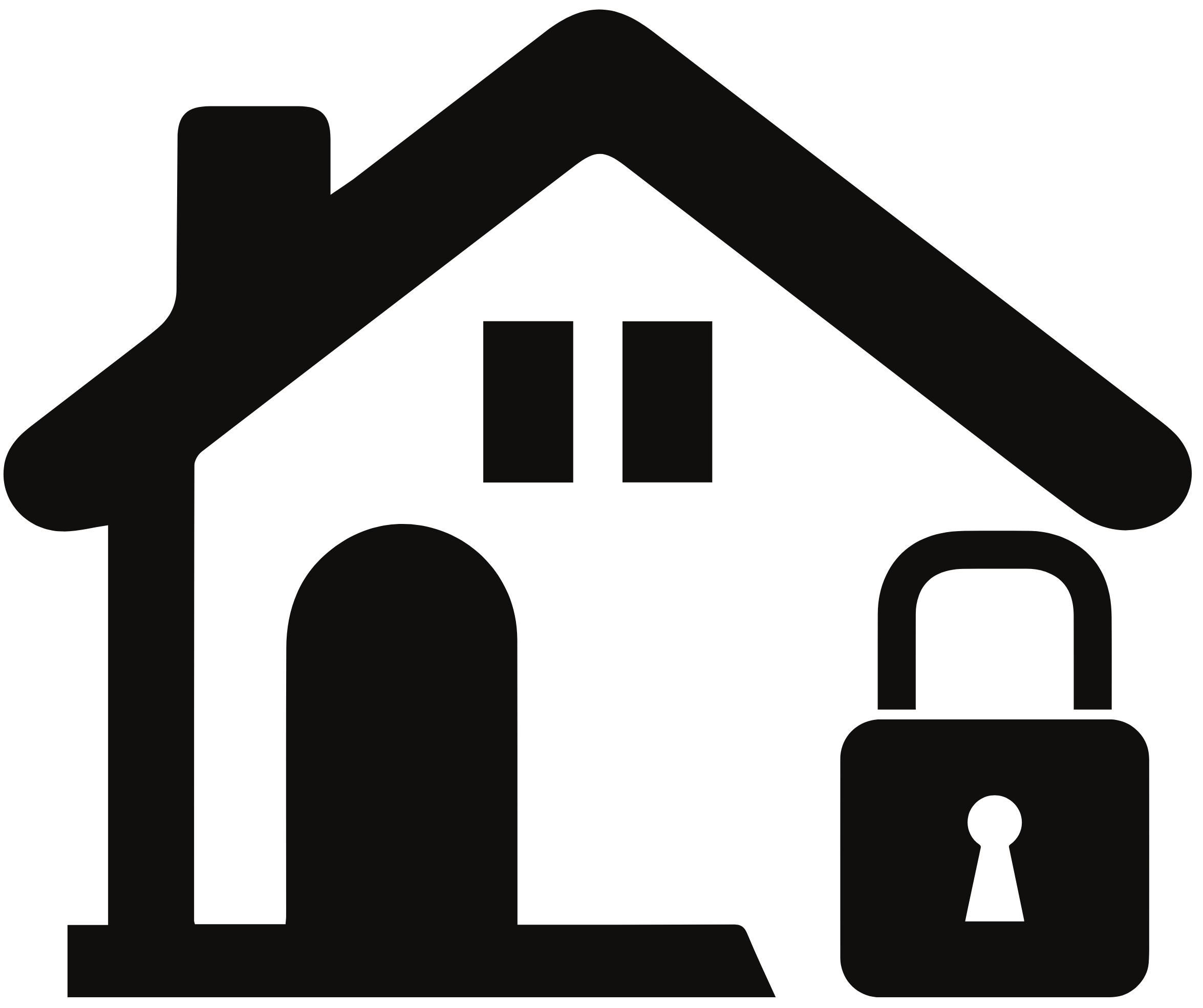 Icone de maison avec une serrure