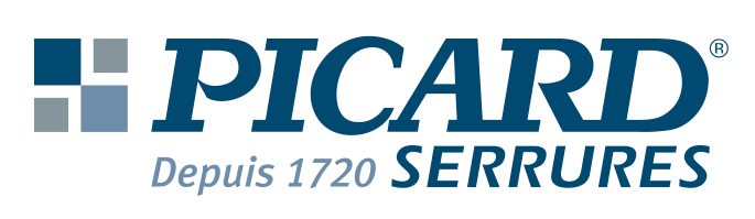 Logo de la société Picard avec le texte "Depuis 1720 SERRURES"