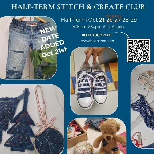 Half-term Stitch & Create Club🪡October 21, 26, 27, 28 & 29 - 9:30am-2:30pm