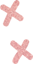 Two pink x-shaped strokes on a white background.